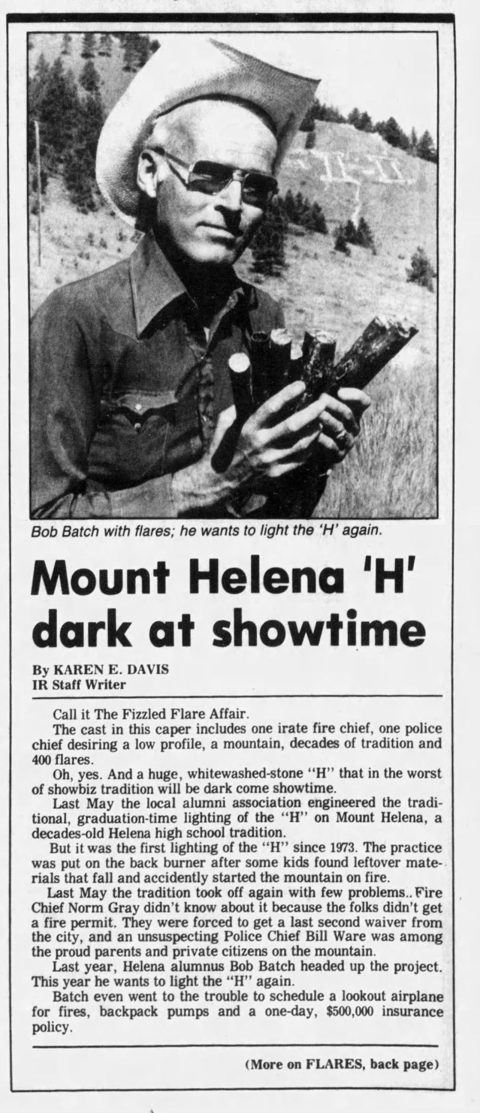 A 1986 Independent Record newspaper clipping.